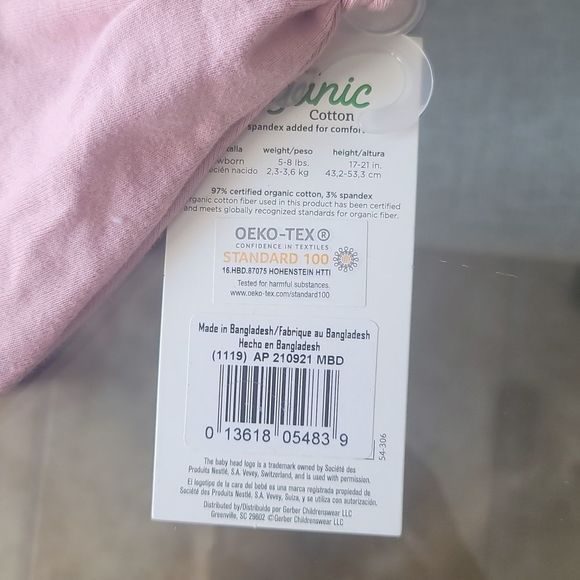Pink Newborn Hat - Gerber Mix It Up Organic Cotton Hat - Picture 5 of 5